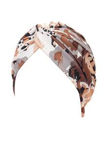 1pc New Printed Headscarf, Twist Turban Hat, Versatile Women Headwrap Cap - Printing - View 3