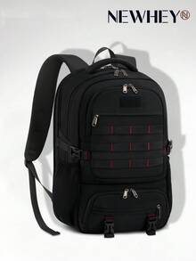 NEWHEY Men's Backpacks With Lunch Box Laptop Backpack 17.3 Inch Waterproof Travel Backpack With Cargo USb Black Work Backpack Large Capacity - Black - View 9