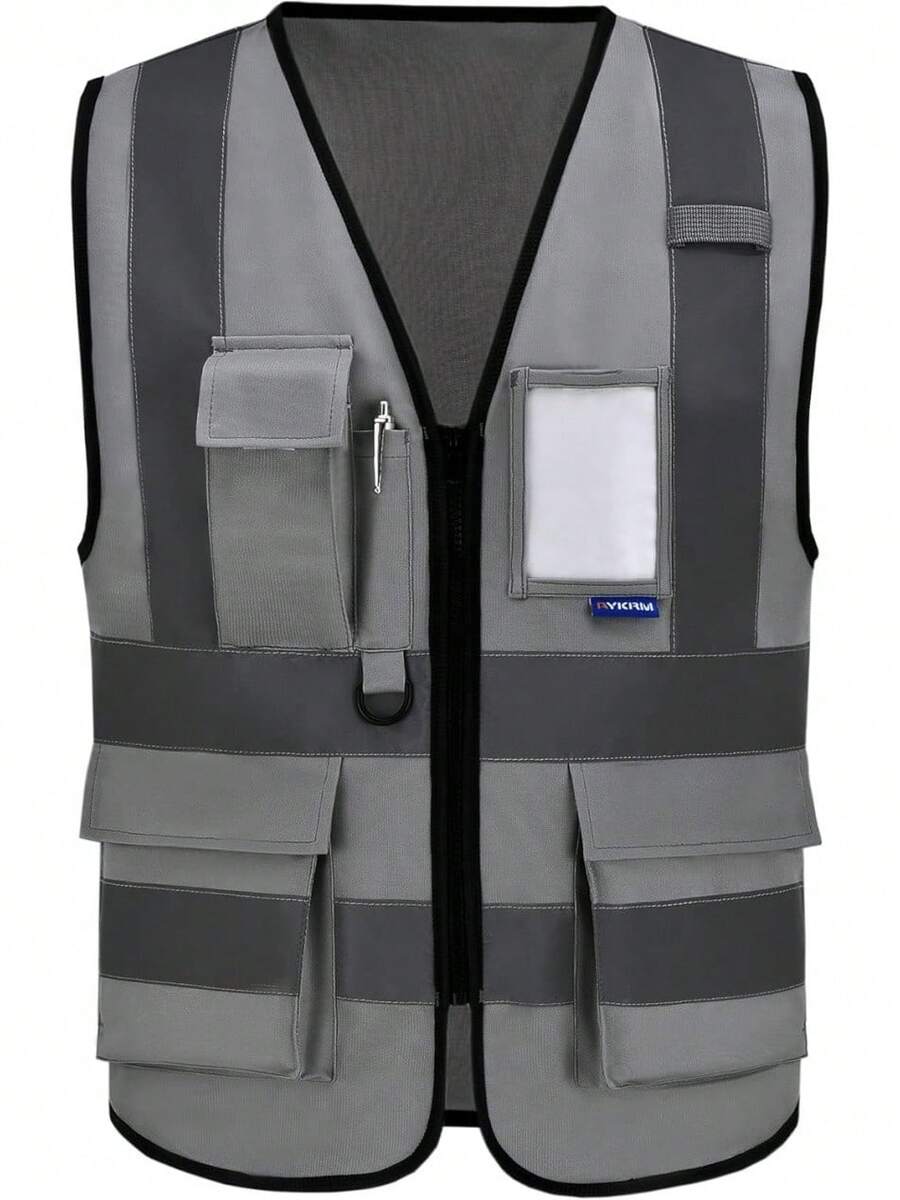 Pink Reflective Safety Vest For Women, Working Safety Gear With Strips, High Visibility Work Vest For Construction, Medium - 灰色 - 查看 1