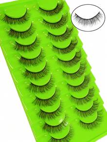 10 Pairs Fluffy European And American Style Thick Curly Daily/Stage Use One-Piece Big Eye Black Lashes False Eyelashes - View 2
