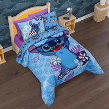 PROVIDENCIA Disney Stitch Surf Double Quilt - Baby Blue - View 6