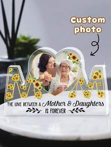 Custom Mothers Day Gift ,Personalized Heart Shaped Acrylic Plaque ,Custom Gift Name Photo Block For Women Mom Grandma Her Birthday Memorial Keepsake Table Decor,Gifts For Mom, Mother Gifts Decor, Mother's Day, Christmas,Personalized Gifts - Multicolor - View 5