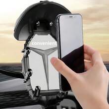 1pc Unisex Bicycle/Motorcycle Phone Holder, Adjustable Navigation Bracket, Shockproof Waterproof Sunshade, Stable Design, Multi-Color Options, Compact Helmet Shape, Adjustable Angle, ABS Plastic + Silicone Material, Practical & Cool, Delivery Riding, Daily Commuting, Outdoor Navigation - Black - View 10