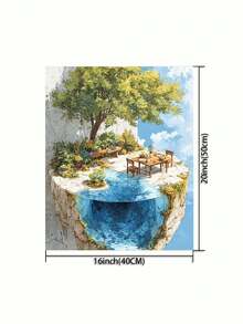 40*50厘米无框DIY数码油画：《空中庭院》——点燃您的创意灵感，描绘缤纷世界。DIY数码油画，开启您的艺术之旅。它是创意与乐趣的完美融合，是互动交流、情侣共绘以及个人放松的理想之选。高品质画布，纹理细腻，承载您的艺术梦想。色彩鲜艳持久，无异味，品质可靠。 - 多色 - 查看 3