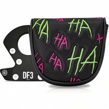 HA Alphabet Fun Design Style Golf Club Head Cover, Half-Circle Putter Head Cover, PU Material, Suitable For Most Brands, With Advanced Embroidery - Multicolor - View 2