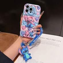 This Disney Stitch Lanyard Phone Case Is Fully Covered In TPU Material. It's Shockproof, Lightweight, And Compatible With IPhone17/16/11/13/15/15 Plus/15 Pro/15 Pro Max/12/14 Pro Max/11 Pro Max/12 Pro/12 Pro Max/13. This Phone Case Makes A Popular Birthday Gift Or Business Gift; It's Durable, Stain- And Fingerprint-Resistant, And Suitable For Both Men And Women. The Set Also Includes A Mickey Mouse Phone Case And A Stitch Plush Bracelet. It's A Perfect Gift For Friends And Family. This Stylish Phone Case Is Fun, Lightweight, And Durable. IPhone17 Pro Max Phone Case, Angel Phone Case. - trắng - Xem 6