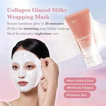 Milky Glow Lock Collagen Duo L Collagen Glazed Milky Glow Wrapping Mask +Triple Collagen Serum (20-Min Use) + Collagen Glow Booster Milk Serum For Hydration & Radiance, Korean Skincare |   130Da Collagen, Niacinamide, Glutathione For Plumped, Radiant Glass Skin,,Korean Glass Skincare - Collagen - Xem 5