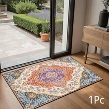 2D Retro Bohemian Style Printed Pattern Rug, Soft Floor Mat For Entryway, Porch, Indoor Use - Washable Carpet For Living Room, Bathroom, Bedroom, Game Room, Laundry Room, Dorm Decor - Multicolor - View 14
