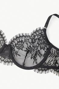 Bộ đồ lót ren hoa có gọng, phong cách Baddie Look - màu đen - Xem 7