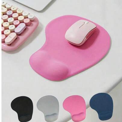 1 件硅胶舒适加厚防滑腕托鼠标垫，具有 3D 立体效果，适合办公室