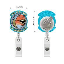 Funny Retractable Easy Clip ID Badge Holder, Cartoon/Slogan Creative Design ID Card Case, Suitable For Nurses/Office Workers/Teachers/Students, Coworker Gift - A - View 3