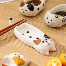 Đĩa đựng gia vị bằng gốm hình mèo dễ thương, vẽ tay dưới lớp men, đĩa đựng gia vị nhỏ dùng trong gia đình, đĩa đựng nước sốt. - Nhiều màu - Xem 11