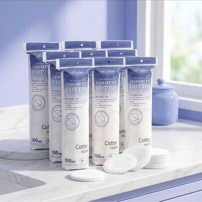 600/500/400片装一次性圆形卸妆棉，6*6厘米，适用于面部护理、化妆、护肤，居家或旅行使用，可用于客厅、卧室、浴室等场所，也可作为旅行用品，适用于婚礼、派对、生日、男士礼物、送给妈妈、爸爸、朋友、新年礼物等，也是不错的选择。