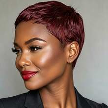 Beaushine 99J Short Haircut No Bangs Human Hair Wig, 180% Density Brazilian Hair Wig, Maintenance-Free, Soft Rose Net Cap Suitable For Daily Wear And Special Occasions - S99J - View 9