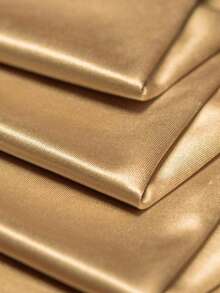 1pc Antique Gold Faux Silk Satin Fabric, Handmade DIY Sewing Material - Ancient Golden Color - View 3