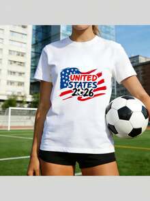 2026New Style World Cup T-Shirt,Edgy  Fashion,Unique&Bold Graffiti  Letter Design,Football Fan Gear,Statement World Cup Apparel - Black - View 7