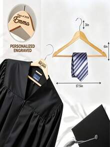 2pcs Customized Graduation Gift Set - Personalized Engraved Wooden Clothes Hanger - 2026 Exclusive Commemorative Item - Multicolor - View 4