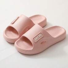 Letter Hollow Out Beach Slippers, Summer Non-Slip Wearable Vacation Style Ladies Pink Sandals - Pink - View 13