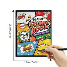 Blank Comic Creation Notebook, Multi-Frame Comic Notebook, Children's Doodle Drawing Notebook, DIY Comic Diary Notebook, Blank Story Creation Notebook, Student Creative Drawing Notebook, Suitable For Children's Doodle, Student Creative Drawing, Diary Collage, DIY Comic Stories, Creative Gifts - Multicolor - View 4