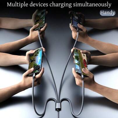 Cabo de Carregamento Rápido 4 em 1 para Tipo-C, Micro USB, Porta Lightning, Durável e Conveniente para Hotel e Viagens, Novo Design