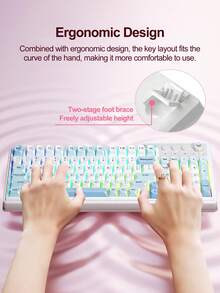AULA F3099 Wireless Keyboard Rechargeable Mechanical Feel Gaming Keyboard RGB Backlight with Rotary Button Original AULA Bluetooth Keyboard For PC Desktop Game Office Laptop - 查看 3