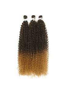 3 pièces/paquet Mèches bouclées de 26/28 pouces de haute qualité, extensions de cheveux synthétiques bouclés crépus. Couleurs : noir, brun, brun foncé, dégradé brun. Cheveux longs bouclés Jerry. Avec tissage en soie glacée organique pour une utilisation quotidienne et une tenue glamour pour les fêtes - Multicolore - Voir 15