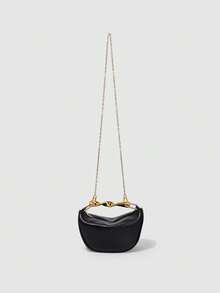 2025 New Unique Design PU Leather Handbag/Shoulder Bag, Metal Handle, High-End Quality - Black - View 6