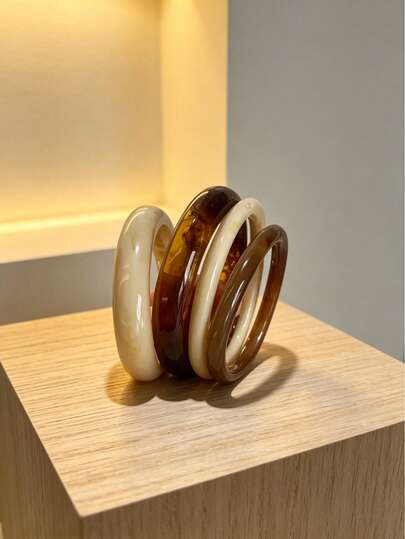 青少年首饰套装，圆形手链和手镯，时尚百搭的复古腕饰