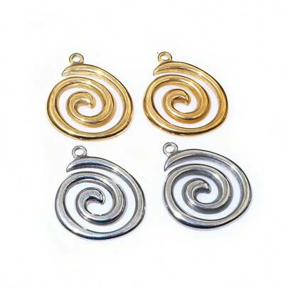 4pcs Crafts Swirl Pendant Charms 23x20mm Stainless Steel DIY Jewelry Making Accessories Findings For Necklace Earrings Bracelet