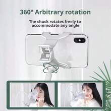 1個 360°可調節彈性鵝頸支架，適用於智慧型手機和平板電腦，1件式設計，穩定且靈活，夾式設計，長度27.56英吋，適用於書桌和床頭櫃 - 黑色 - 查看 6