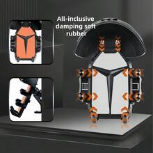 1pc Unisex Bicycle/Motorcycle Phone Holder, Adjustable Navigation Bracket, Shockproof Waterproof Sunshade, Stable Design, Multi-Color Options, Compact Helmet Shape, Adjustable Angle, ABS Plastic + Silicone Material, Practical & Cool, Delivery Riding, Daily Commuting, Outdoor Navigation - Black - View 11