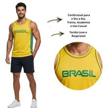 Brazil World Cup 2026 Sports Tank Top - Lightweight And Comfortable For Gym, Training, Weightlifting And Running - 黃色 - 查看 2