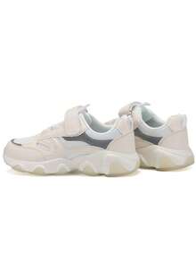 1 Pair White Casual Sports Sneakers, Suitable For Boys And Girls - White - View 6