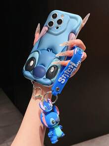 Disney Has Authorized, Phone Case - Chain Set, The Stitch Lilo & Stitch 3D Phone Case Plus A Silicone 3D Stitch Bracelet With Metallic Ring Removable Bracelet, Stitch And Angel Pattern, Compatible With Iphone 17/16/15/14/13/12/11/XS/XR/X Plus Pro Max, A Stylish Cartoon Phone Case, The Perfect Gift Choice, Phone Protection, Durable Phone Cover, Great Gift For Friends And Family - 白色款式A - 查看 3