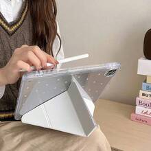 2026 紫色圆点 Y 型折叠保护套，兼容 iPad 11 代（11 英寸）、10 代（10.9 英寸）、Air 8/11 英寸、7/8/9 代（10.2 英寸）、Pro 11 英寸（2020-2022 款）、Air 7/6（11 英寸）、S10 Lite、A11、A11+，带 Apple Pencil 收纳槽的智能保护套，采用柔软 TPU 背板，支持自动唤醒/睡眠功能。 - 波點 - 查看 5