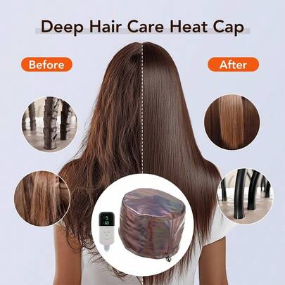 Hailicare Mũ hấp tóc dưỡng sâu, mũ hấp tóc tại nhà, mũ tạo kiểu, nhuộm và chăm sóc tóc di động, mũ làm nóng điện cầm tay kiểu salon, món quà phổ biến dành cho phụ nữ.