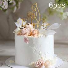 1/3/6 buah Hiasan Kue Buket Pengantin Emas/Perak, Cocok untuk Kue Pernikahan, Pesta Hari Valentine - MultiWarna - View 10