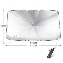 1pc Car Sunshade Umbrella Style Sun Visor, Windshield Sun Shade, Heat Insulation Car Sun Blocker - Multicolor - View 12