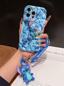This Disney Stitch Lanyard Phone Case Is Fully Covered In TPU Material. It's Shockproof, Lightweight, And Compatible With IPhone17/16/11/13/15/15 Plus/15 Pro/15 Pro Max/12/14 Pro Max/11 Pro Max/12 Pro/12 Pro Max/13. This Phone Case Makes A Popular Birthday Gift Or Business Gift; It's Durable, Stain- And Fingerprint-Resistant, And Suitable For Both Men And Women. The Set Also Includes A Mickey Mouse Phone Case And A Stitch Plush Bracelet. It's A Perfect Gift For Friends And Family. This Stylish Phone Case Is Fun, Lightweight, And Durable. IPhone17 Pro Max Phone Case, Angel Phone Case. - trắng - Xem 5
