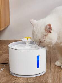 2400ml Stainless Steel Pet Water Dispenser With LED Light And Water Level Window For Cats And Small Dogs - 2.4L - View 2