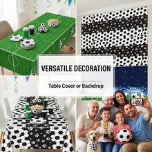 Party Packs - Black and Green Football Tablecloth - View 8