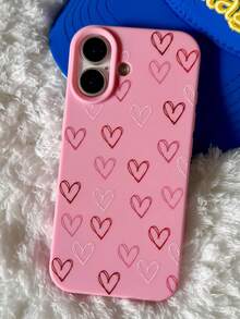 Funda de teléfono con patrón de corazón rosa, compatible con iPhone 17 Pro Max, 17 Pro, 17, 16, 15, 14, 13, 12, 11, adecuada para el Día de San Valentín - Rosa - Ver 10