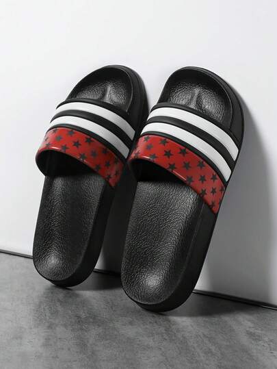 Plus Size Men's Indoor Slippers, Soft & Comfortable Bathroom Slippers, Men's EVA Flat Thick Platform Outdoor Beach Sandals, Summer