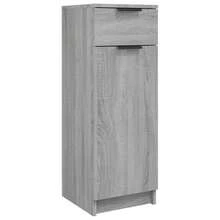 vidaXL Bathroom Cabinet, Mid-Height Cabinet, Bathroom Storage Cabinet, Bathroom Furniture, Storage Cabinet, Grey, 32x33.5x90cm, Wood-Based Material - Grey - View 4
