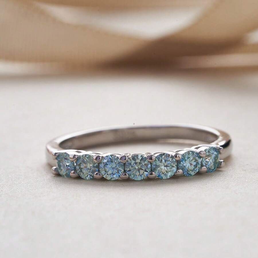 خاتم مويسانيت فضة إسترلينية S925 عصري بتغليف علبة هدية, قابل لاختبار الألماس, خيار مثالي بسيط وكلاسيكي كهدية للنساء, مناسب للاستخدام اليومي, متوفر بالأحجام 5-9