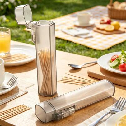 Hộp đựng tăm bông mini bằng nhựa màu xám trong suốt (1 cái/2 cái/5 cái), nhỏ gọn, dễ mang theo khi đi du lịch, hộp đựng tăm bông dùng trong gia đình, cá nhân hóa và sáng tạo.