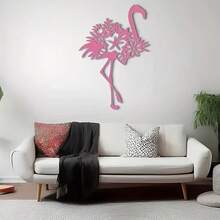 2D Flat 1pc Flamingo Wall Decor Painting, Acrylic Flamingo Outdoor Sculpture, Flamingo Outdoor Garden Patio Decor Wall Art Fence Decoration, Suitable For Living Room Balcony Indoor Home Wall Decor - A - View 4