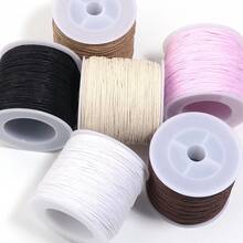70m/Roll Waxed Cord 1mm Retro Color Braided Rope For Beaded Bracelet, Keychain, Pendant DIY Jewelry Making Tassel Craft Supplies - Waxed Thread - View 7