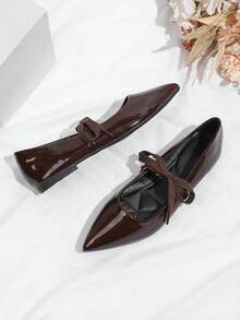 Women's Pointed Toe Bow Slip-On Shoes - Brown - View 4