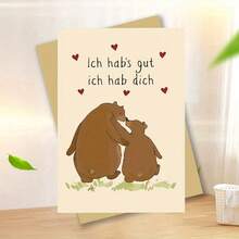 Thiệp tình yêu hoạt hình cá nhân hóa kèm phong bì, chất liệu giấy, chủ đề giả tưởng, thích hợp làm quà tặng cho con trai, con gái, nhân Ngày của Mẹ, Ngày Valentine, lời cảm ơn, lời nhớ nhung - Không cần điện. - Nhiều màu - Xem 3